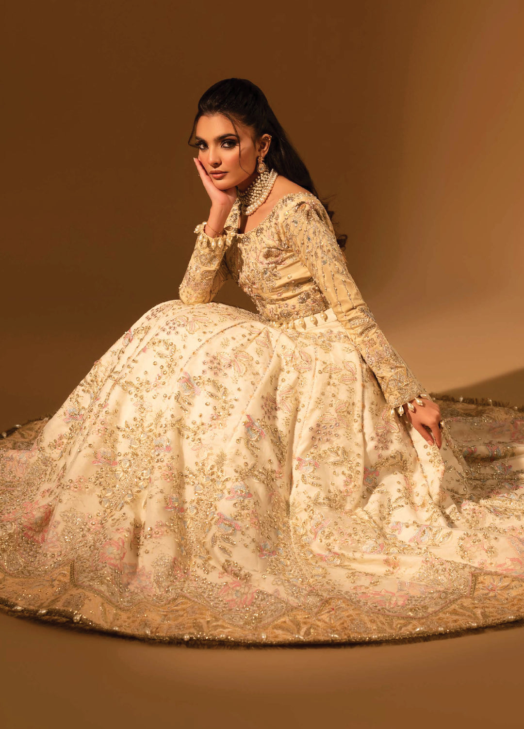 Aylin Unstitched Raw Silk Embroidered Suits 3 Piece AYL25US Raw Silk BEIGE - Festive Collection