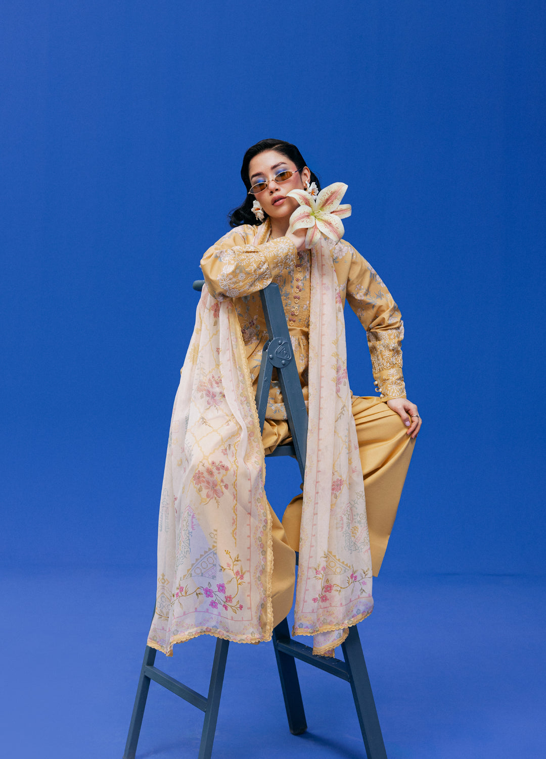 Zync by Florent Unstitched Embroidered Printkari Lawn 3 Piece Suit FL26UZP FZ-4A - Summer Collection