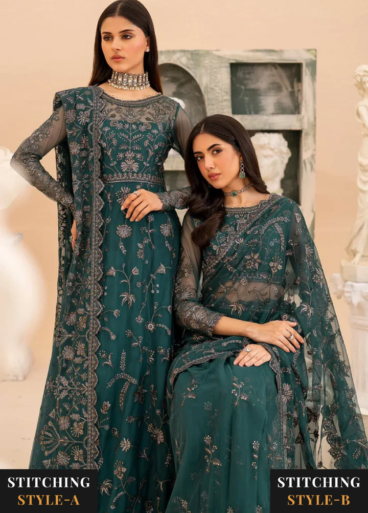 Zarif Women Unstitched Embroidered Net 3 Piece Suit ZR26UFC ZMU 07 ZAYB - Festive Collection