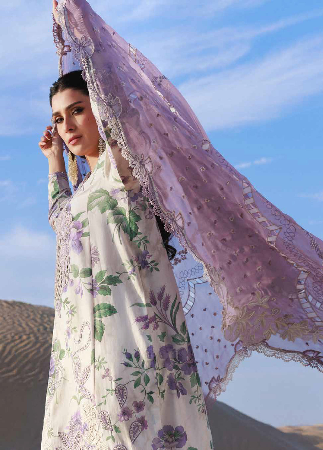Aman by Nureh Unstitched Embroidered Luxury Lawn 3 Piece Suit NU26UA NE-231 - Festive Collection