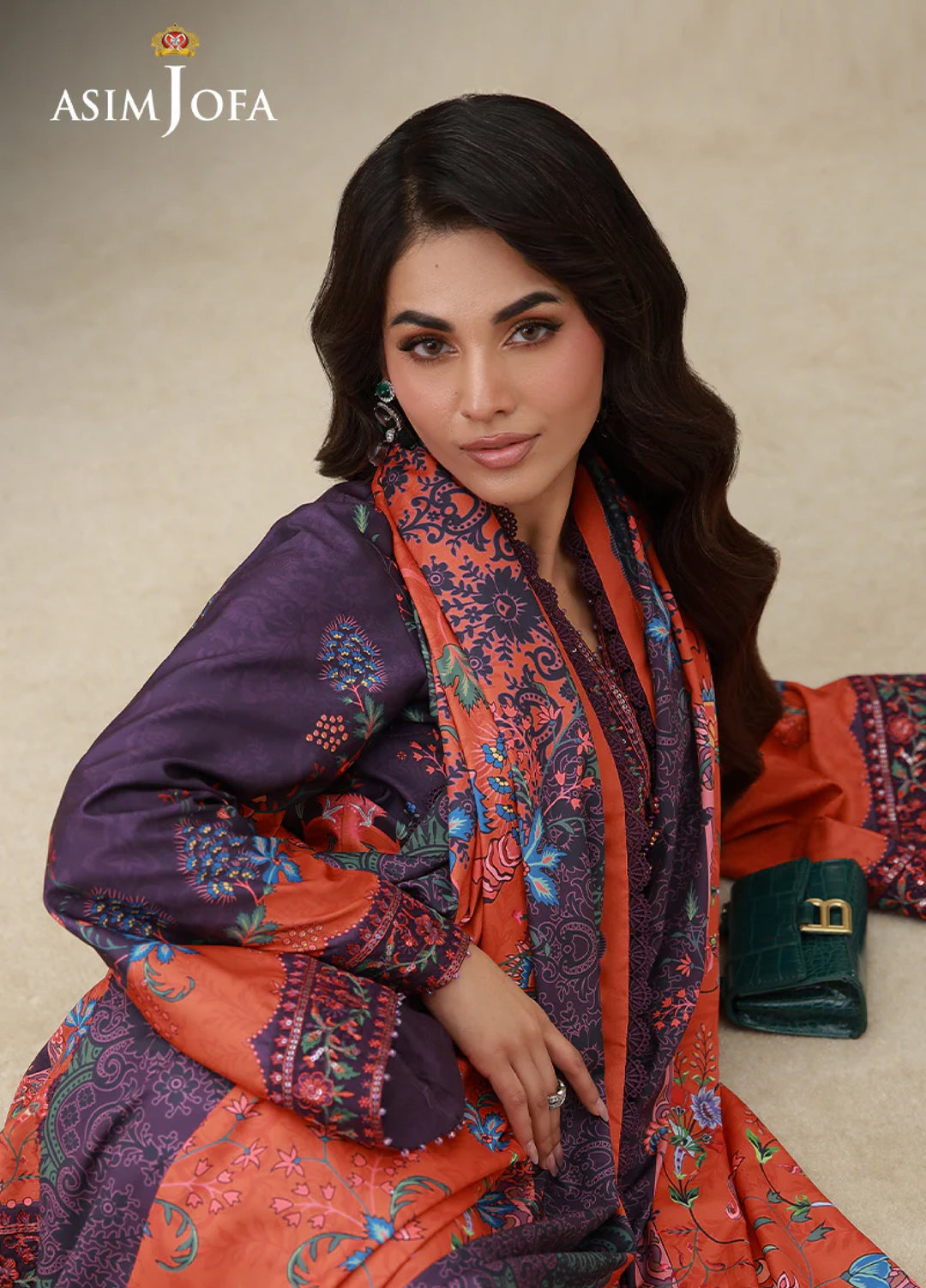 Asim Jofa Unstitched Printed Silk 3 Piece Suit AJ26UPS AJULSC-10 - Casual Collection