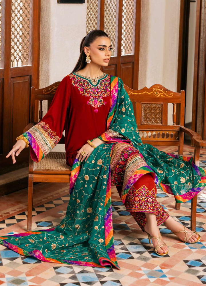 Zainab Chottani Unstitched Velvet Embroidered 3 Piece ZC25UV Sifa - Festive Collection