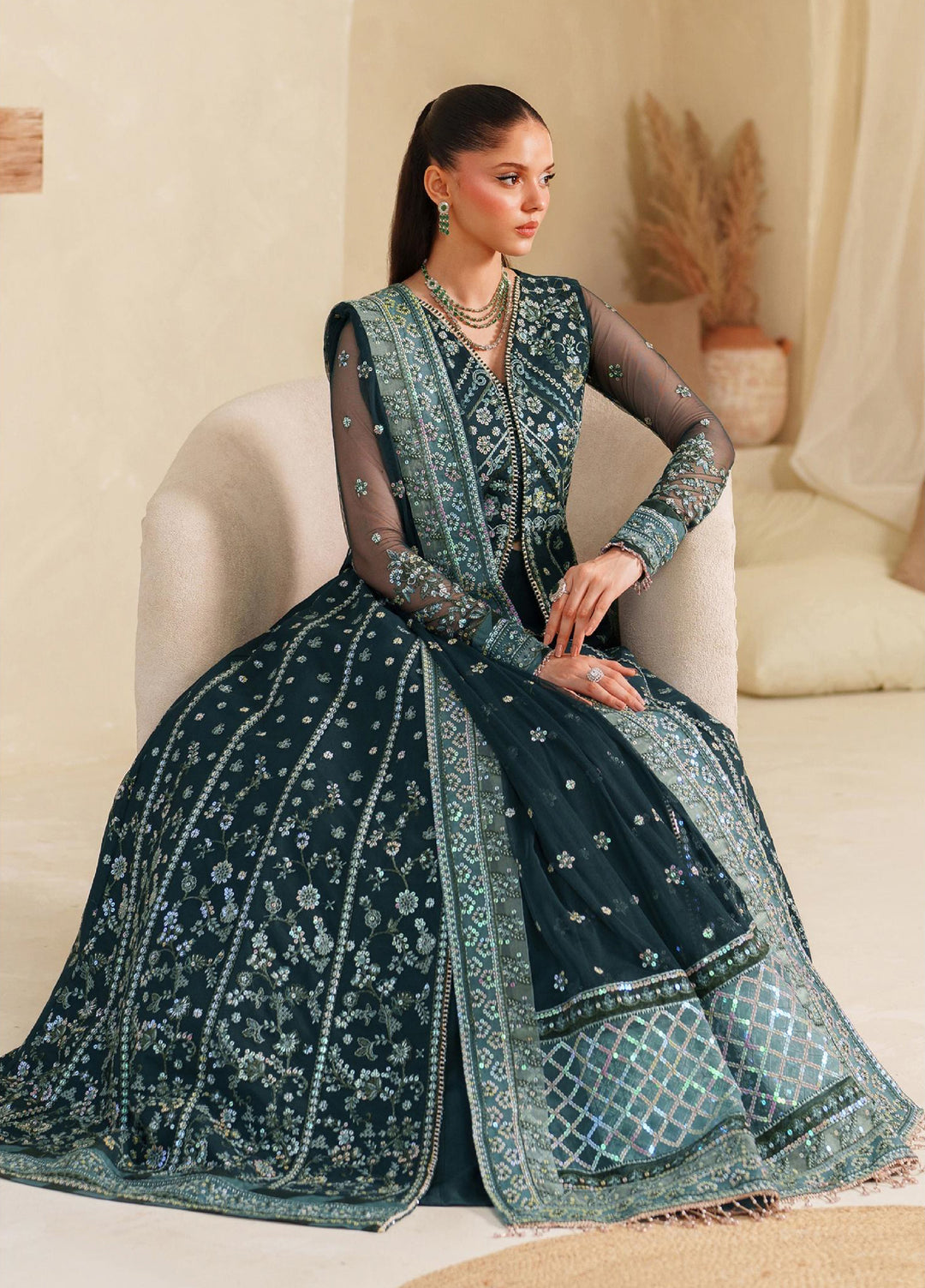 Meesa by Zarif Unstitched Net Embroidered Suits 3 Piece ZAF25MF ZRF-ML-02 RIMUL - Winter Collection