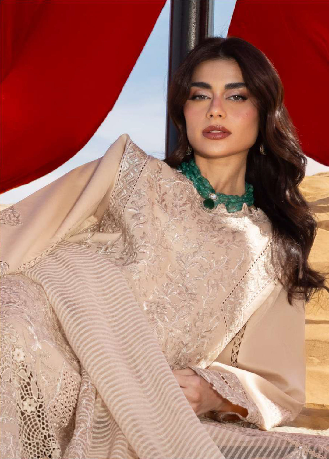 Rang Rasiya Premium Unstitched Embroidered Lawn 3 Piece Suit RR26UP D-5 Mayel - Festive Collection