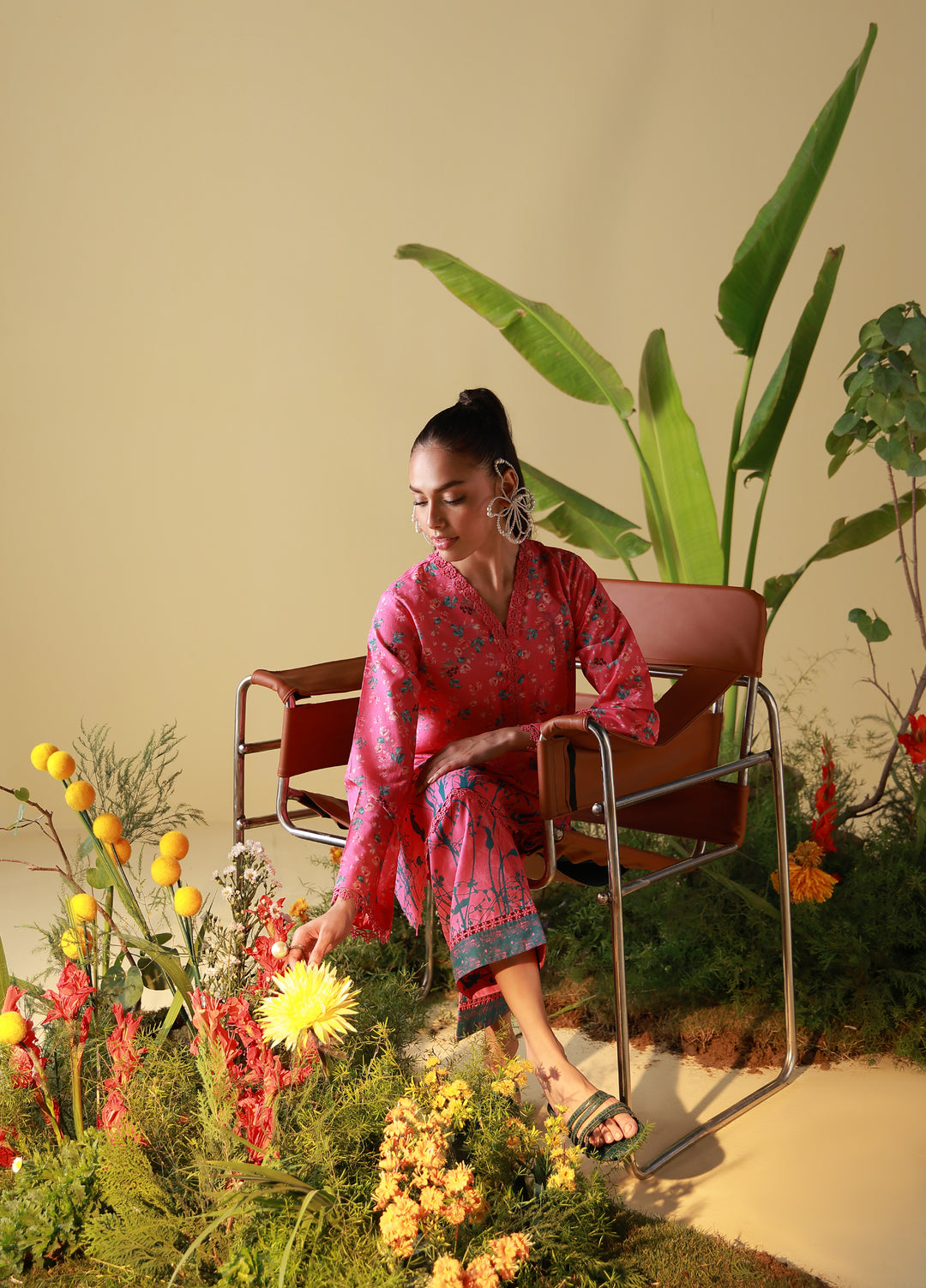 Sahar Unstitched Printed Cambric 2 Piece Suit SS1-26-29 Pink Poppy - Summer Collection