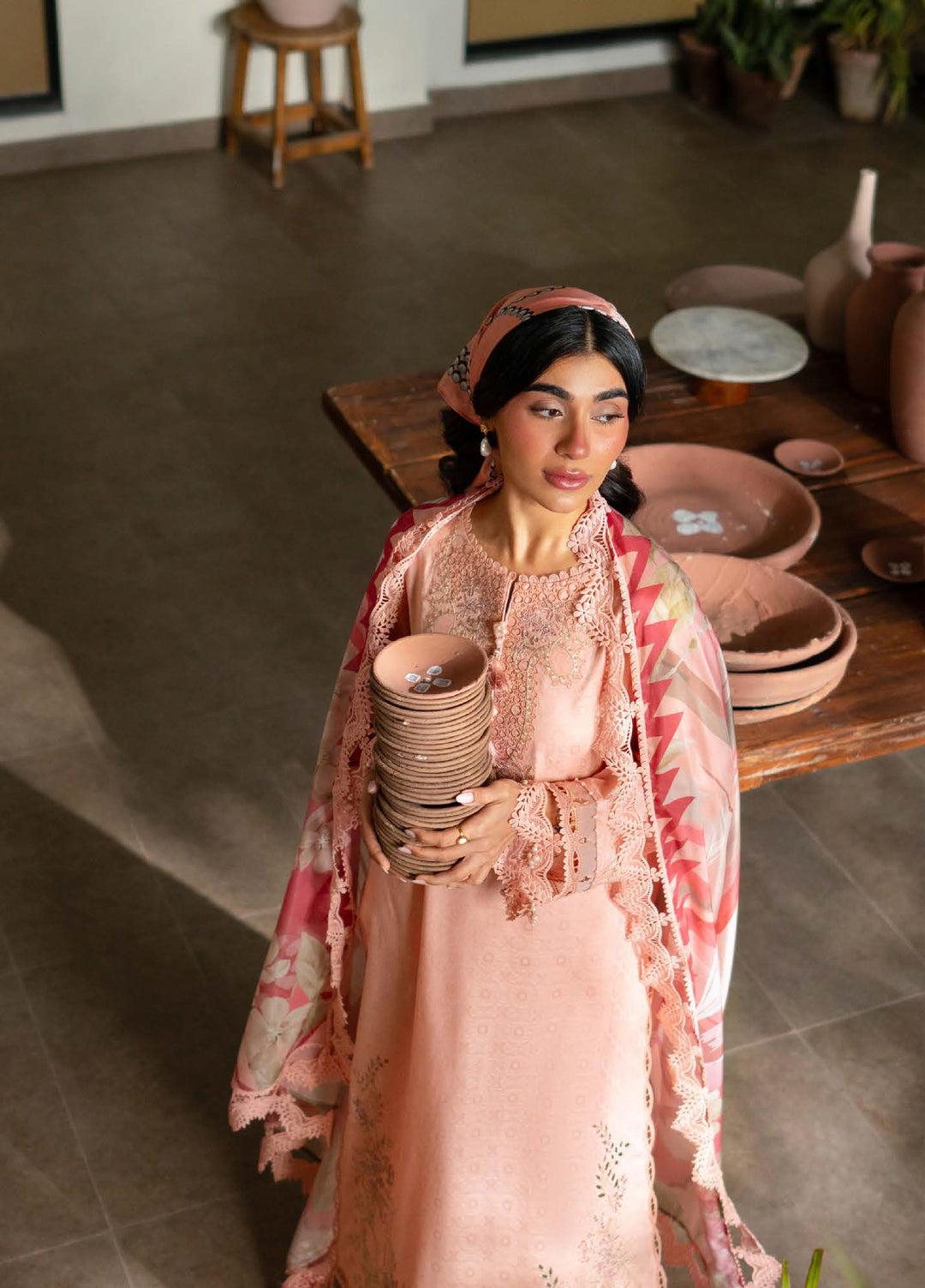 Raha by Nureh Unstitched Embroidered Jacquard Lawn 3 Piece Suit NU26URJ NE-235 - Festive Collection