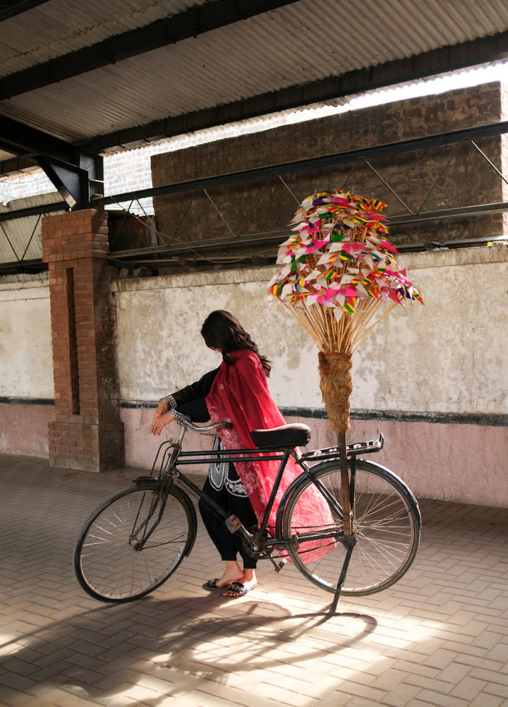 Summer Travels by Casuallite RTW Embroidered Cotton Lawn 3 Piece Suit CL26ULST OUFIT 03 NOIR GRACE - Casual Collection