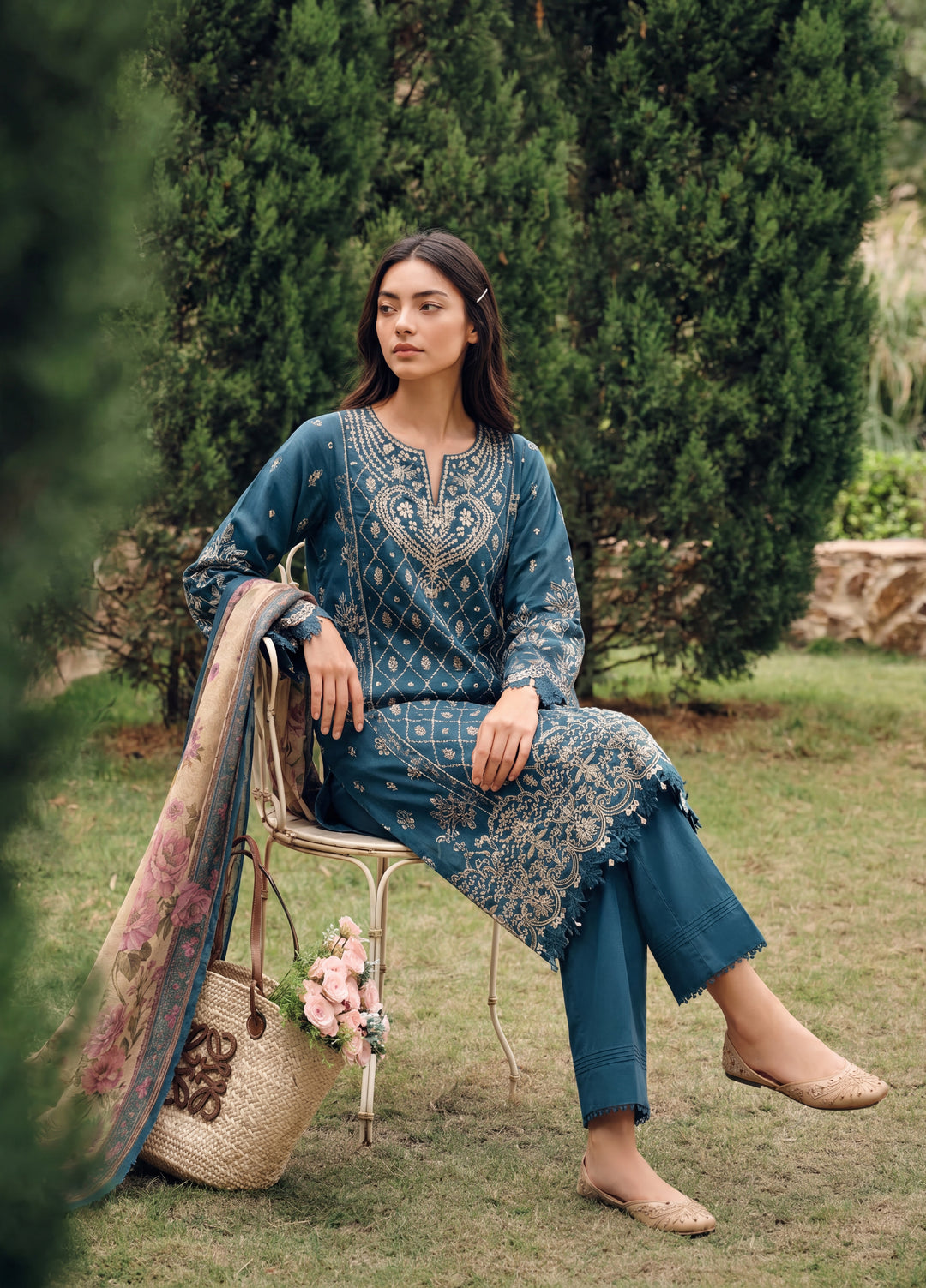 Zellbury Unstitched Embroidered Cotton 3 Piece Suit ZB26UCC WUC26E34061 - Casual Collection
