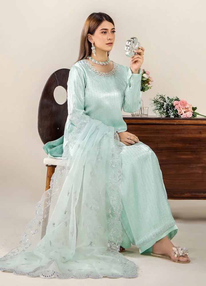 The Florea Edit by Alyra RTW Embossed Sheesha Silk 3 Piece Suit LYRA-RTW1003 - Festive Collection