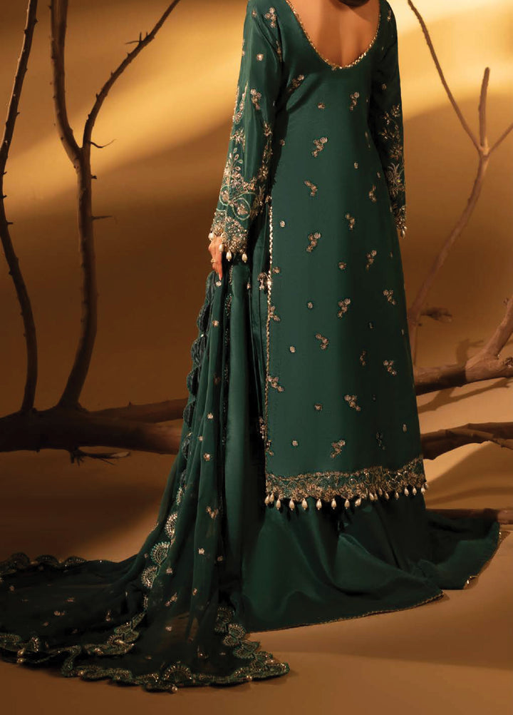 Aylin Unstitched Raw Silk Embroidered Suits 3 Piece AYL25US GREEN SLATE - Festive Collection