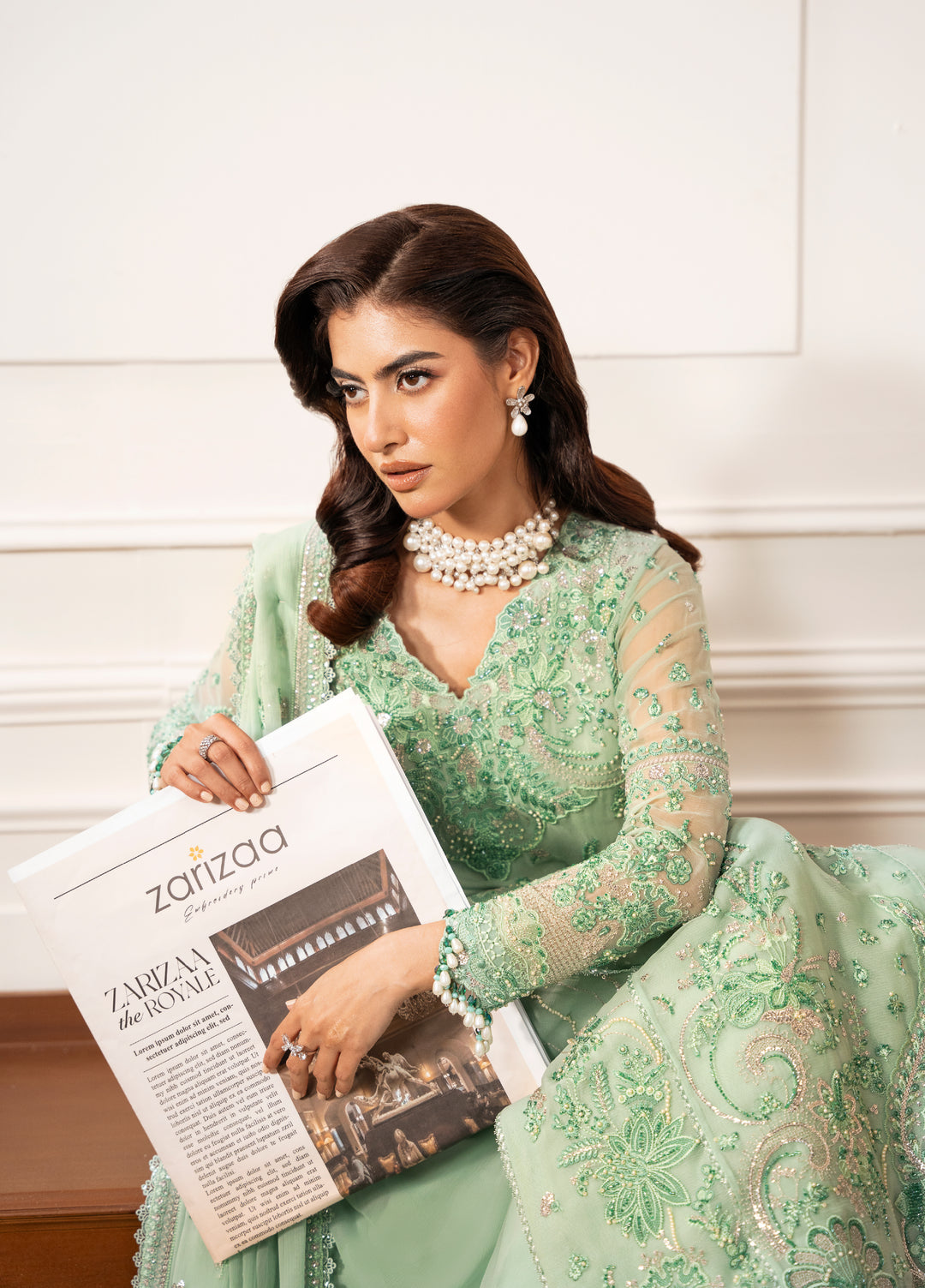 Check In by Zarizaa Embroidered Chiffon 3 Piece Suit ZZ26UCI REGALIA - Festive Collection