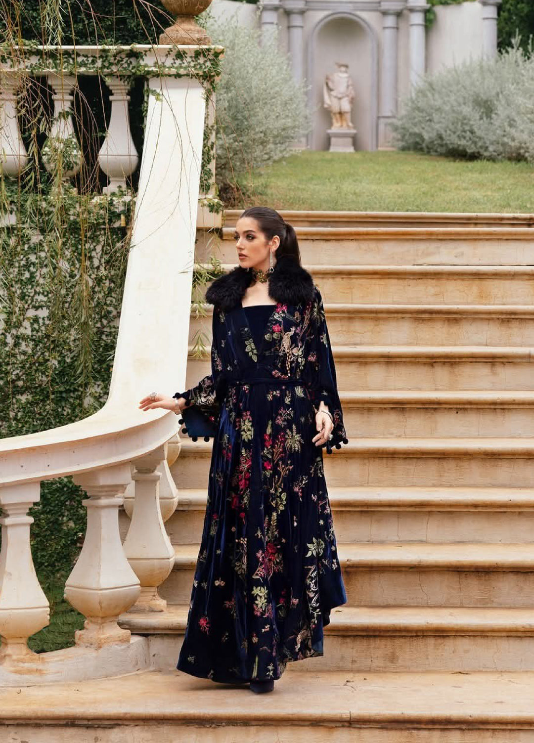 Luxe by Maria B Unstitched Embroidered Twill Linen 3 Piece MB25LW D12 - Winter Collection