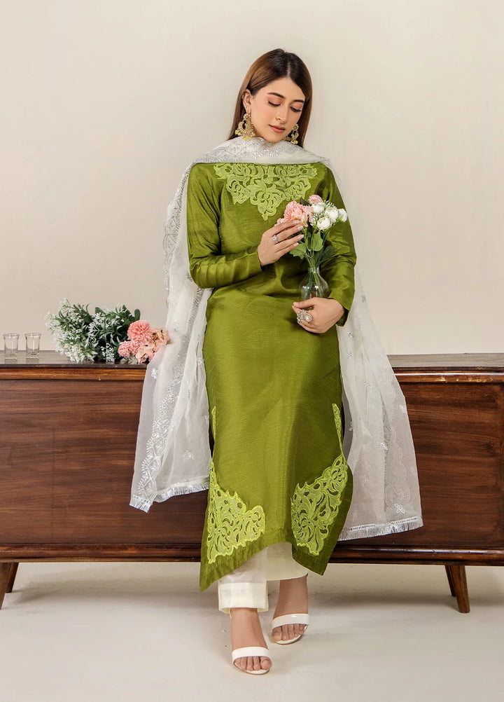 The Florea Edit by Alyra RTW Embossed Indian Raw Silk 3 Piece Suit ELARA-RTW1002 - Festive Collection