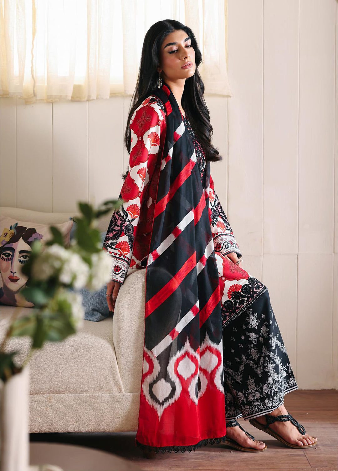 Nissa Floral Symphony by Rajbari Unstitched Lawn Embroidered 3 Piece Suit RB26UNF D-04 - Summer Collection