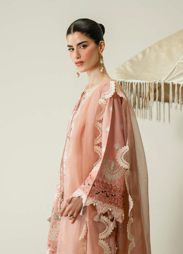 Blooming Flower by Zariya Unstitched Embroidered Lawn 3 Piece Suit ZRY26ULB LUNA ZB-60103 - Festive Collection