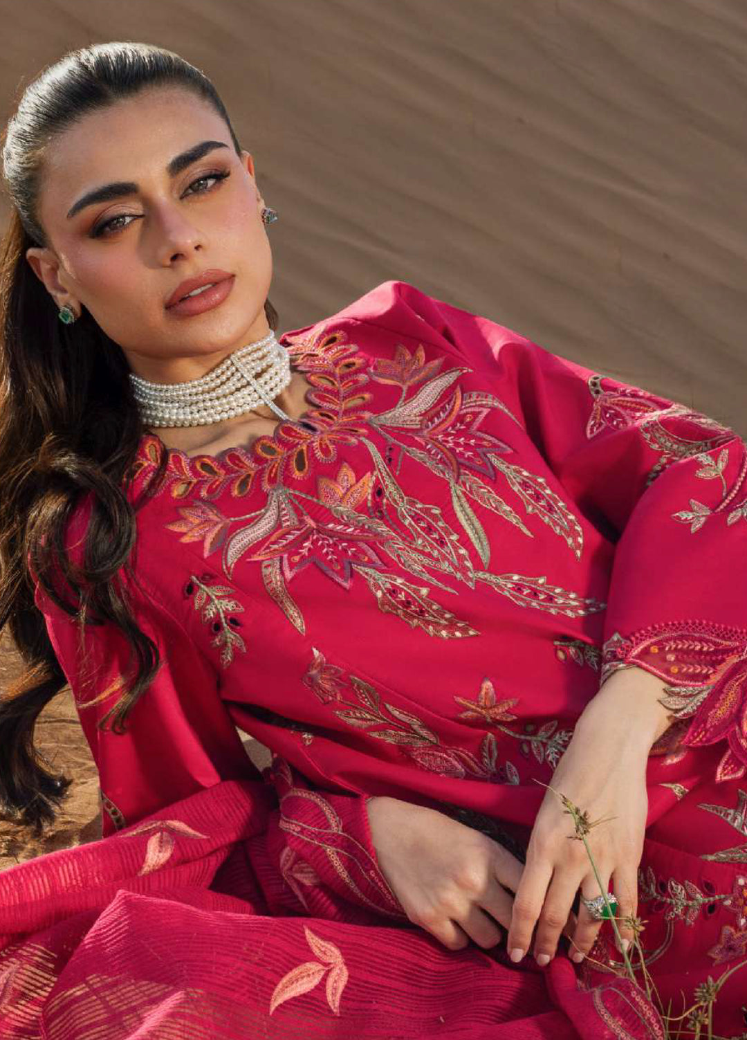 Rang Rasiya Premium Unstitched Embroidered Lawn 3 Piece Suit RR26UP D-9 Safa - Festive Collection