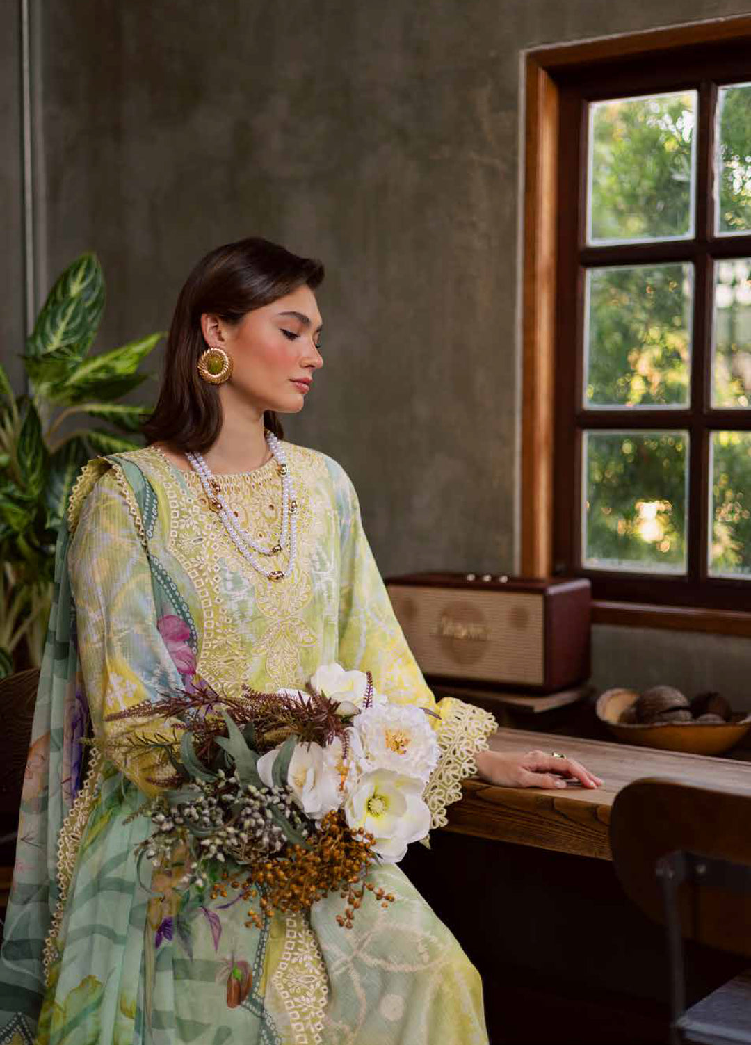 Gardenia by Nureh Unstitched Embroidered Lawn 3 Piece Suit NU26UGL NSG-207 - Summer Collection