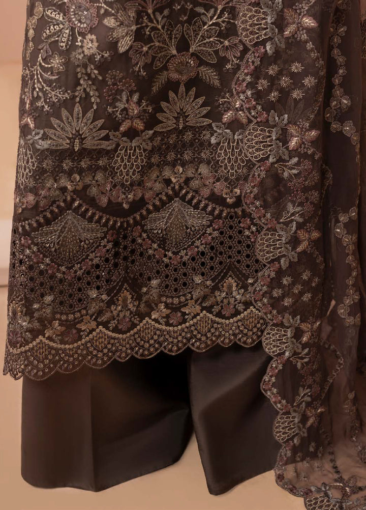 Murawwat by Lavish Premium Unstitched Luxury Chiffon Embroidered 3 peice LV25MC M-05 Sandstone Beige - Formals Collection