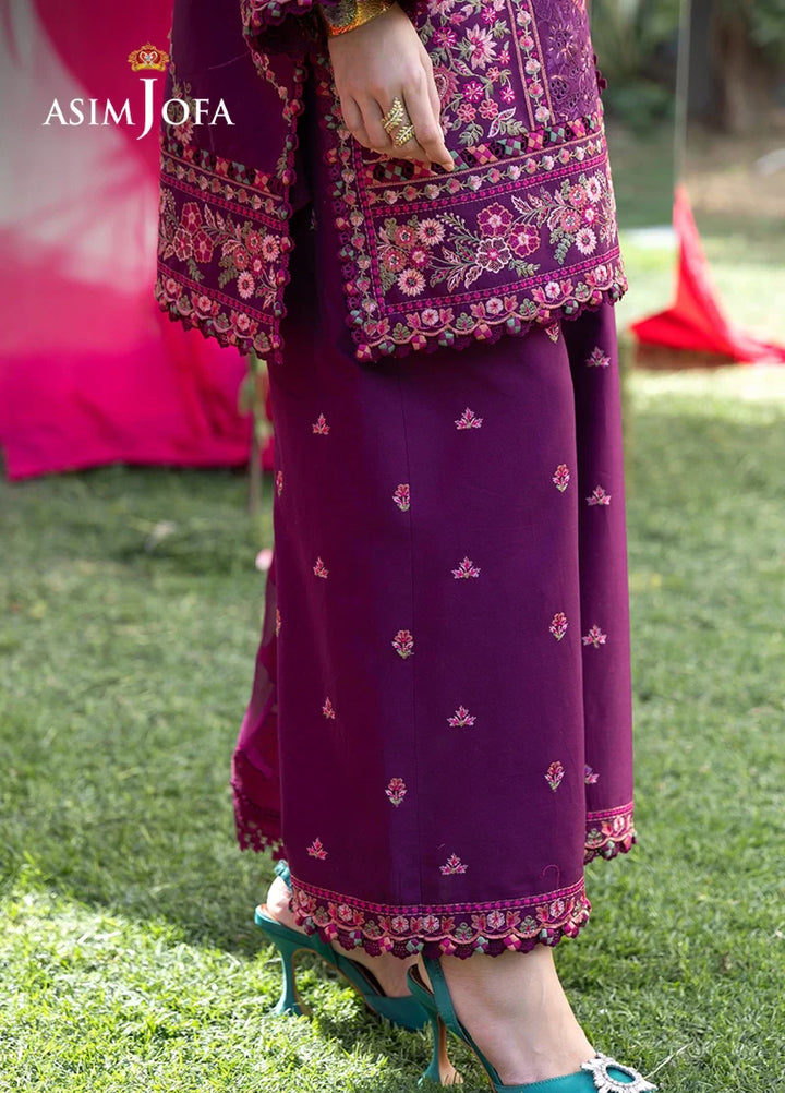Asim Jofa Unstitched Embroidered Luxury Lawn 3 Piece Suit AJ26ULL AJULW-07 - Festive Collection