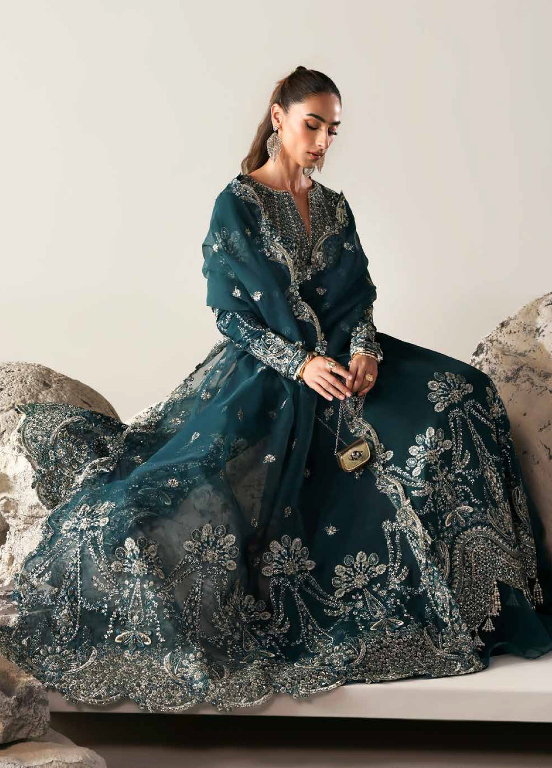 Serein Luxe by Emaan Adeel Unstitched Raw Silk Embroidered Suits 3 Piece EA25SL D-4 Starlight Sway - Festive Collection