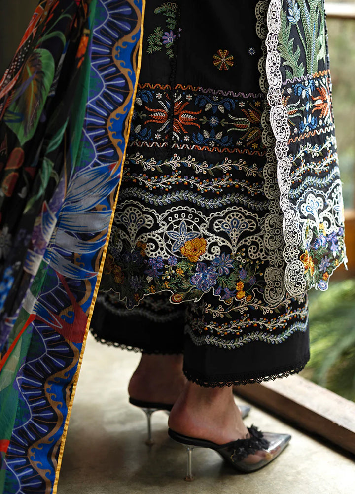 Mon Tresor by Esmel Unstitched Embroidered Luxury Lawn 3 Piece Suit EML26UMT D11-Sia - Summer Collection