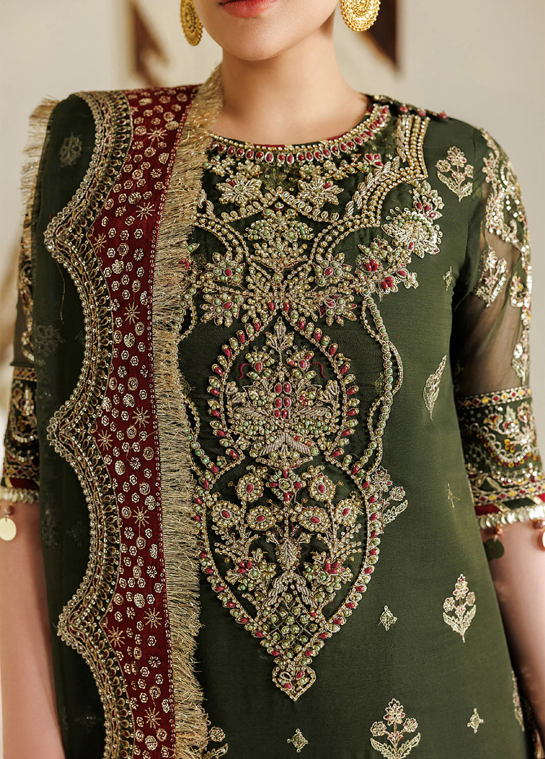 Aymal by Alizeh Fashion Handcrafted Unstitched Embroidered Chiffon 3 Pcs Suit AF26UAC 07-HYAN - Festive Collection