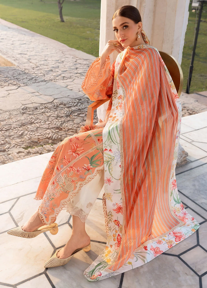Flow by Crimson Unstitched Embroidered Lawn 3 Piece Suit CR26UFL D2 A-Sunset - Festive Collection