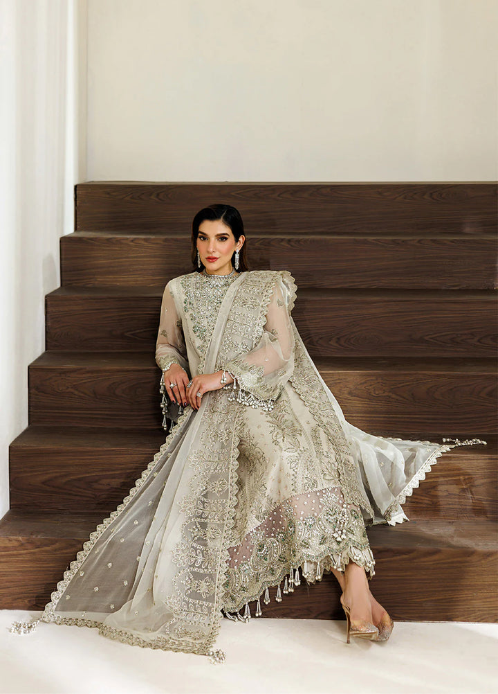 Aymal by Alizeh Fashion Handcrafted Unstitched Embroidered Chiffon 3 Pcs Suit AF26UAC 06-NAVYA - Festive Collection