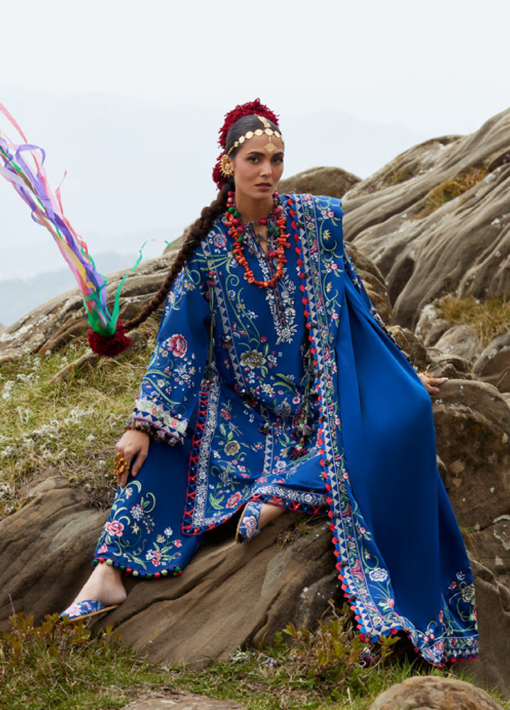Kashmee Legacy by Elan Unstitched Embroidered Lawn 3 Piece Suit EL26ULKL Zabar EL26-01B - Festive Collection