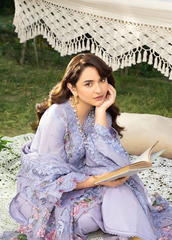 Elaf Premium Unstitched Embroidered Luxury Lawn 3 Piece Suit EL26UPL ELY-3B PARADISE - Summer Collection