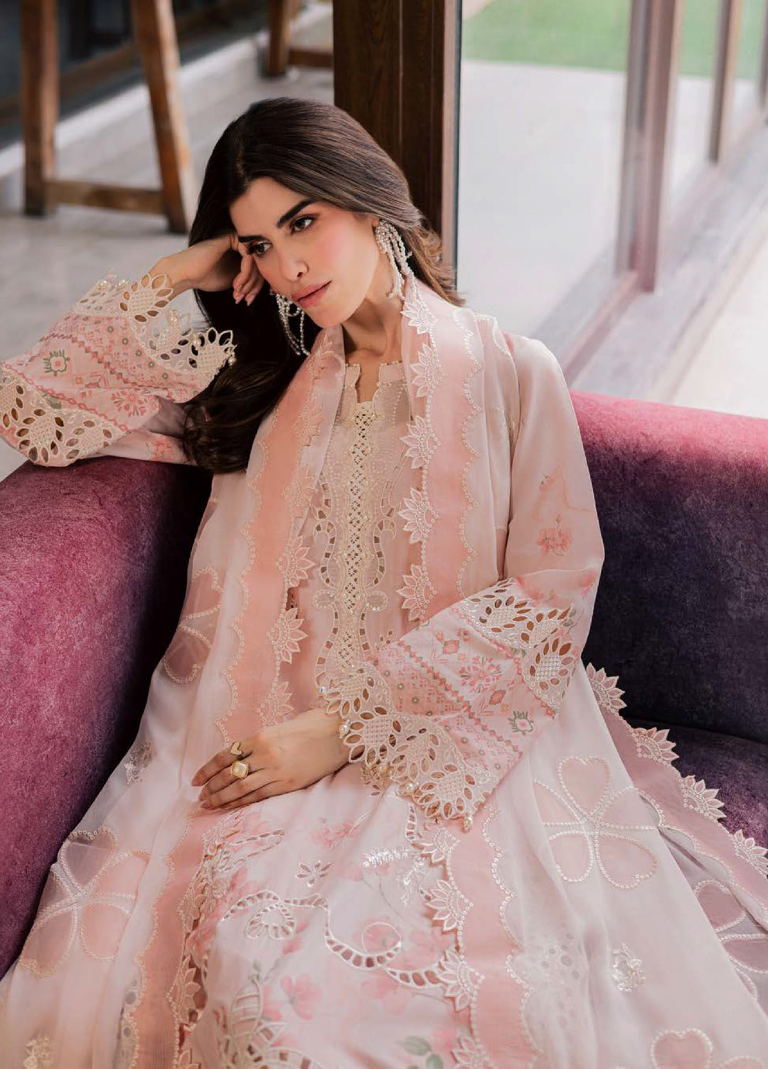 Lily May by Nureh Unstitched Embroidered Lawn 4 Piece Suit NU26ULL NE-261 - Eid Collection