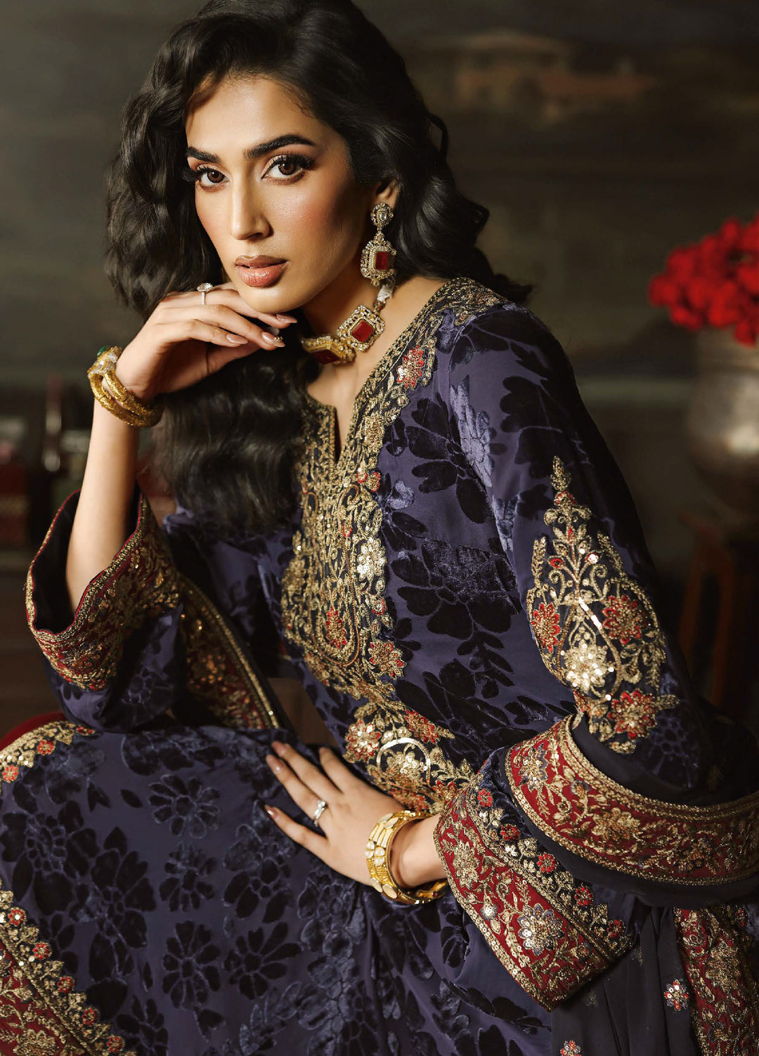 Signora by Charizma Unstitched Velvet Embroidered Suits 3 Piece CRZ25SV CVT5-11 - Festive Collection