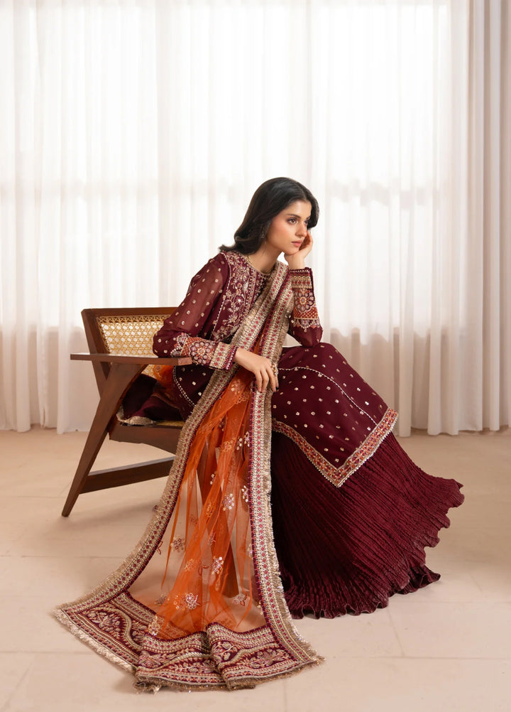 Xenia Formals Unstitched Embroidered Chiffon 3 Piece Suit XF26UF D-01 Lisha - Festive Collection