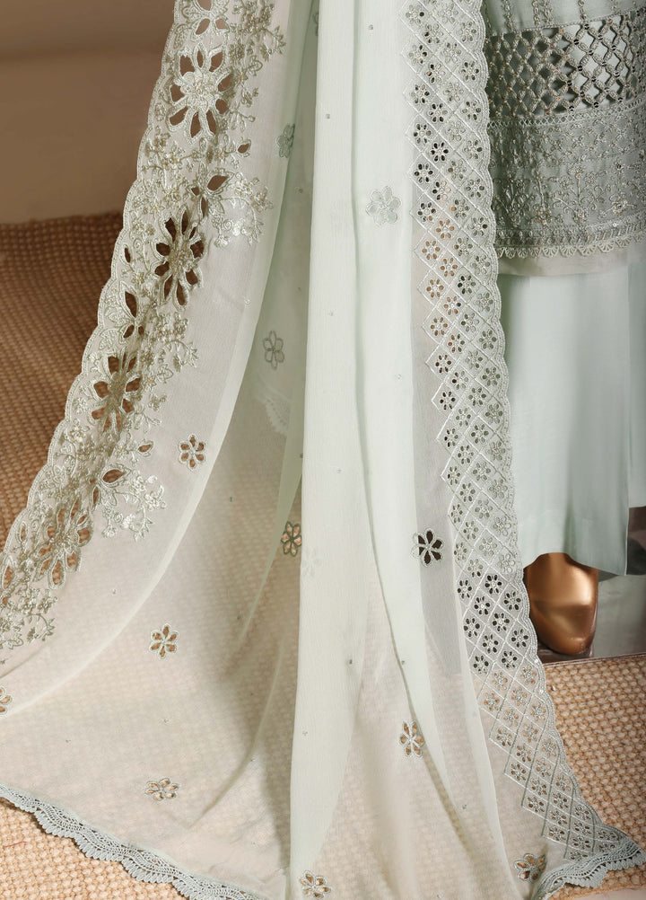 Fasane by HZ Textiles RTW Embroidered Chiffon 3 Piece Suit HZ26UCF HZK-241 Green - Festive Collection