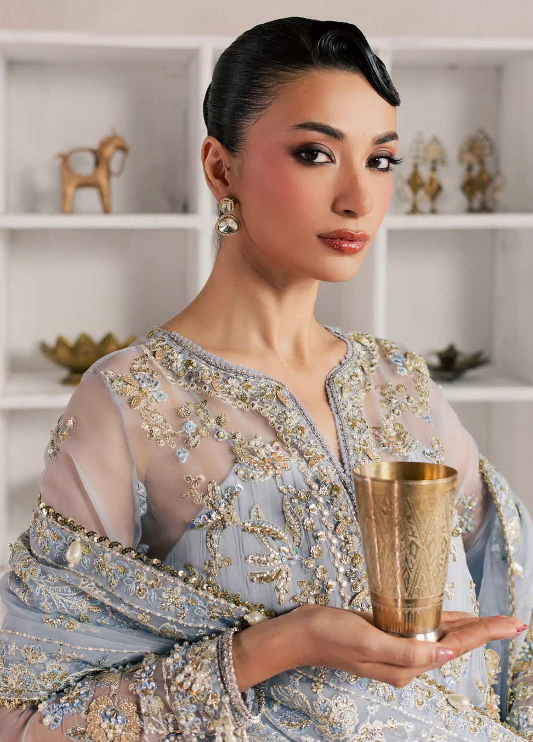 Sorelle by Aylin Unstitched Hand work Organza 3 Piece Suit AY26US Azura - Festive Collection