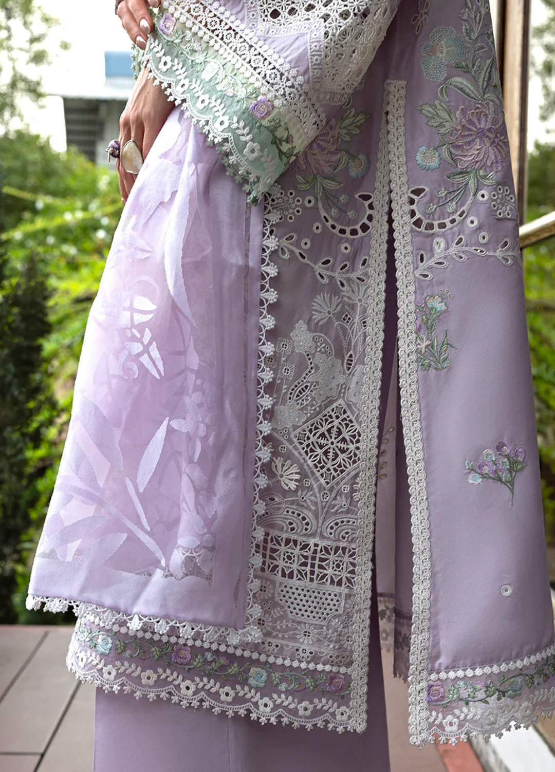 Mon Tresor by Esmel Unstitched Embroidered Luxury Lawn 3 Piece Suit EML26UMT D3-Lila - Summer Collection