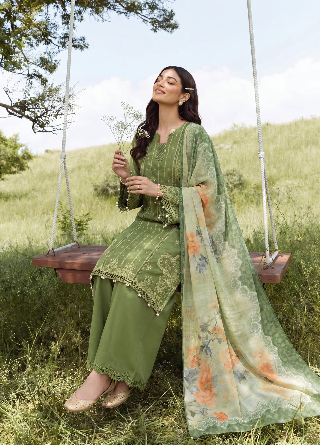 Zellbury Unstitched Embroidered Cotton 3 Piece Suit ZB26UCC WUS26E34090 - Casual Collection