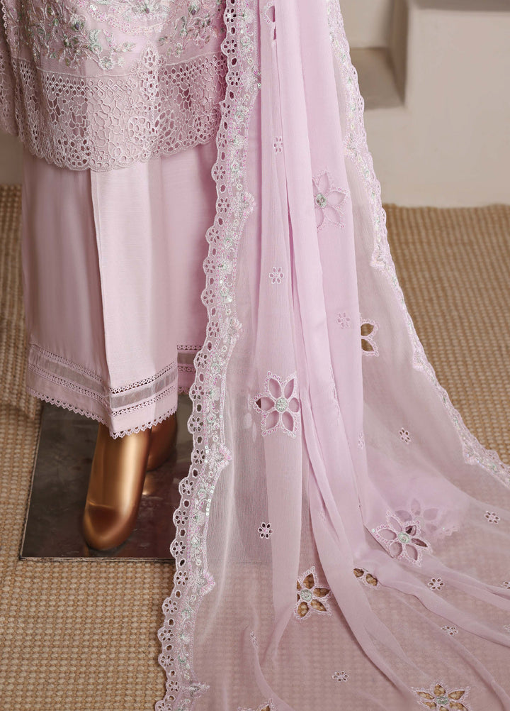 Fasane by HZ Textiles RTW Embroidered Chiffon 3 Piece Suit HZ26UCF HZK-236 Lavndr - Festive Collection