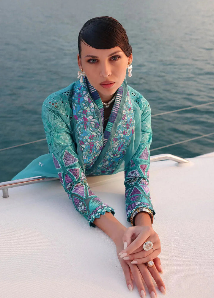 Afrozeh Embroidered Lawn Suits Unstitched 3 Piece AF25UL25 D-010 Sovana - Luxury Collection