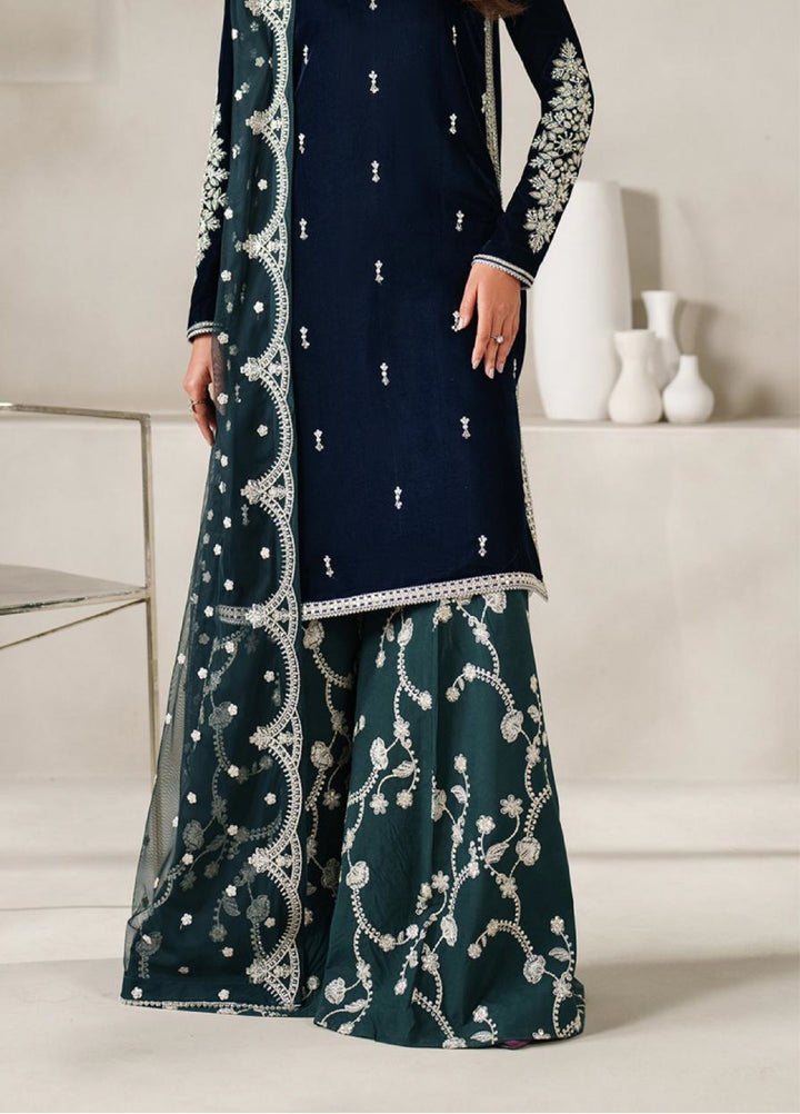 Zarif Exclusive Unstitched Velvet Embroidered Suits 3 Piece ZRF25VE ZRF-V-02 - Festive Collection
