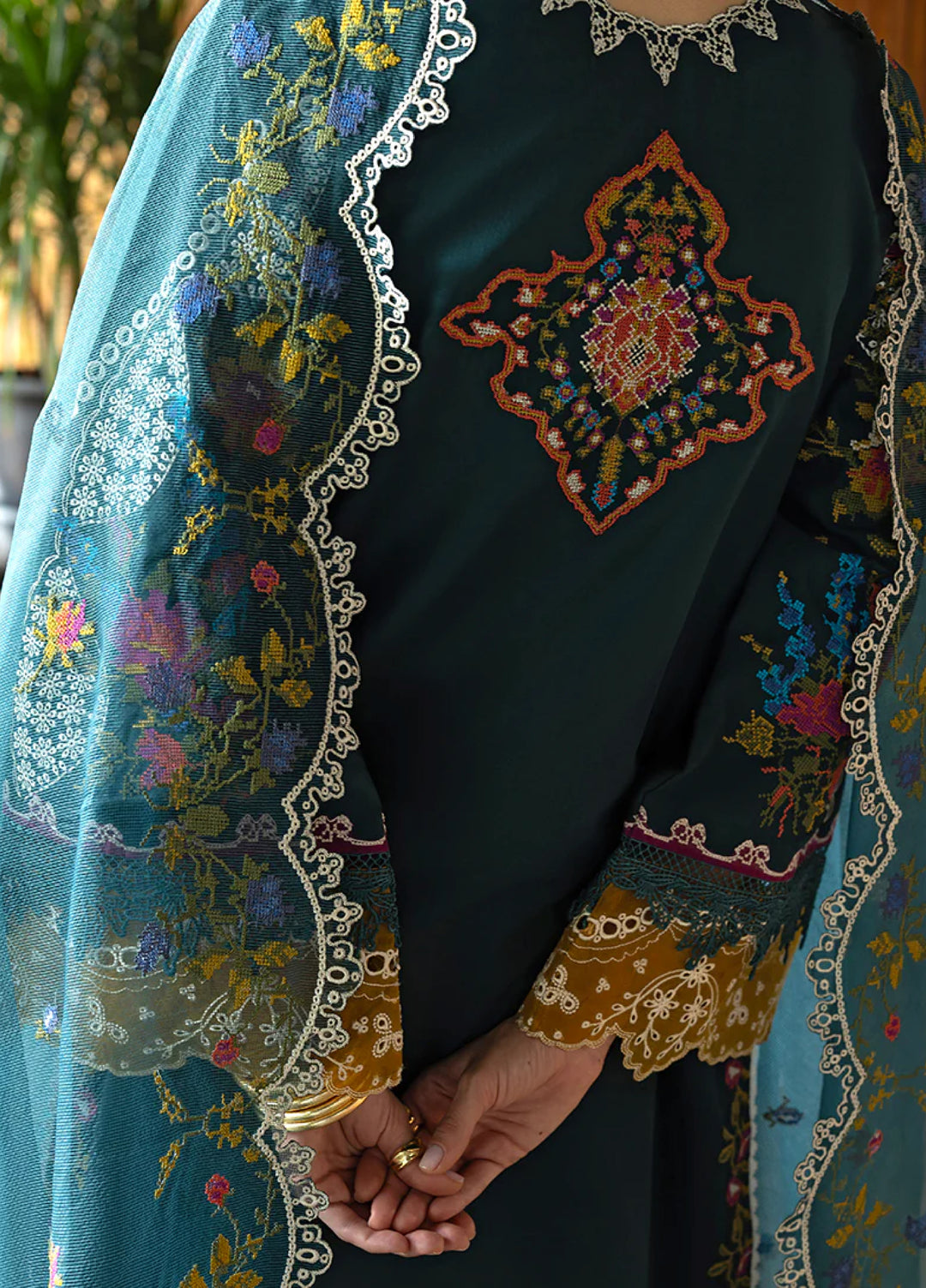 Mon Tresor by Esmel Unstitched Embroidered Luxury Lawn 3 Piece Suit EML26UMT D9-Lumi - Summer Collection