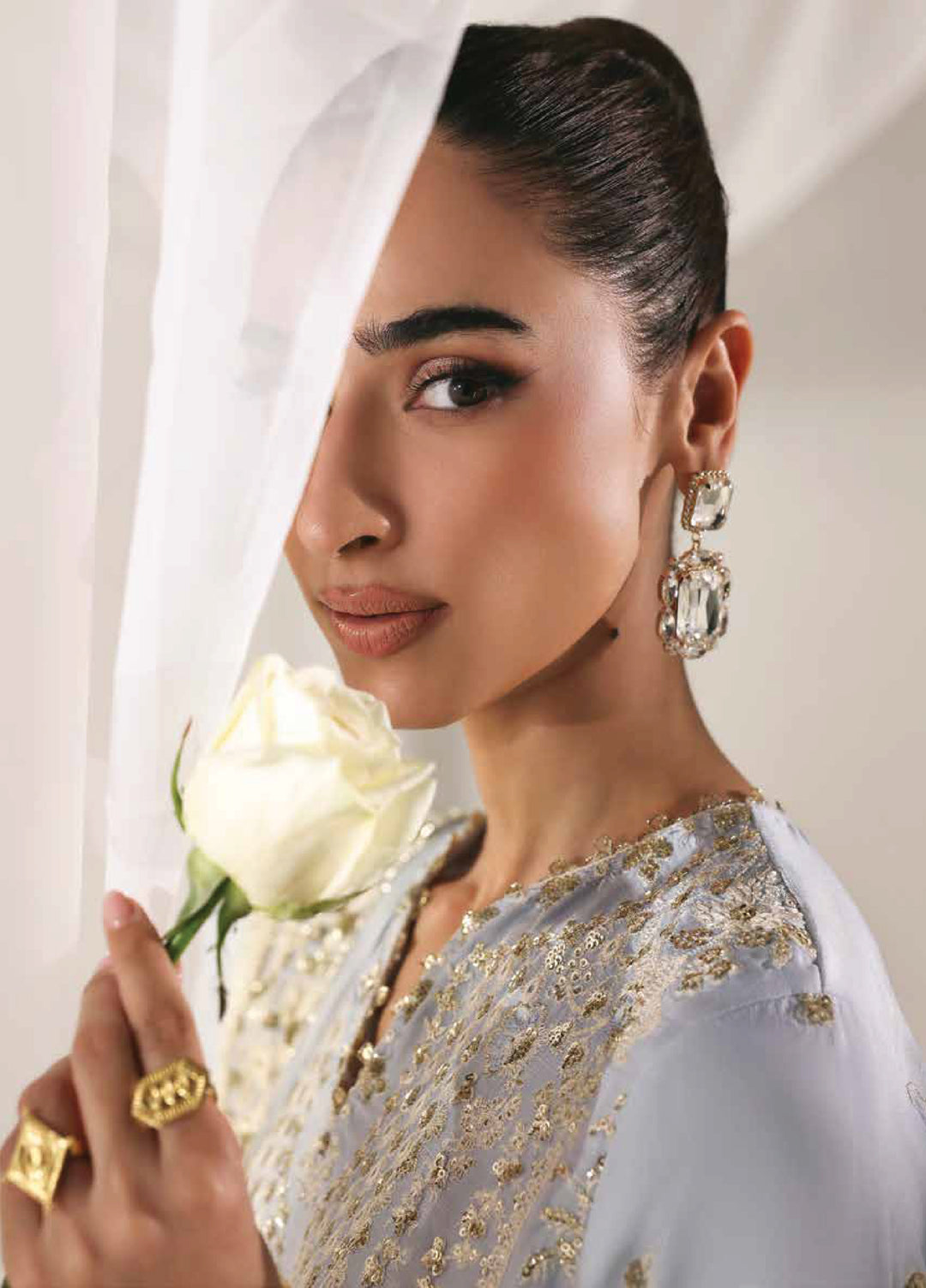 Serein Luxe by Emaan Adeel Unstitched Raw Silk Embroidered Suits 3 Piece EA25SL D-7 Opulent Oasis - Festive Collection