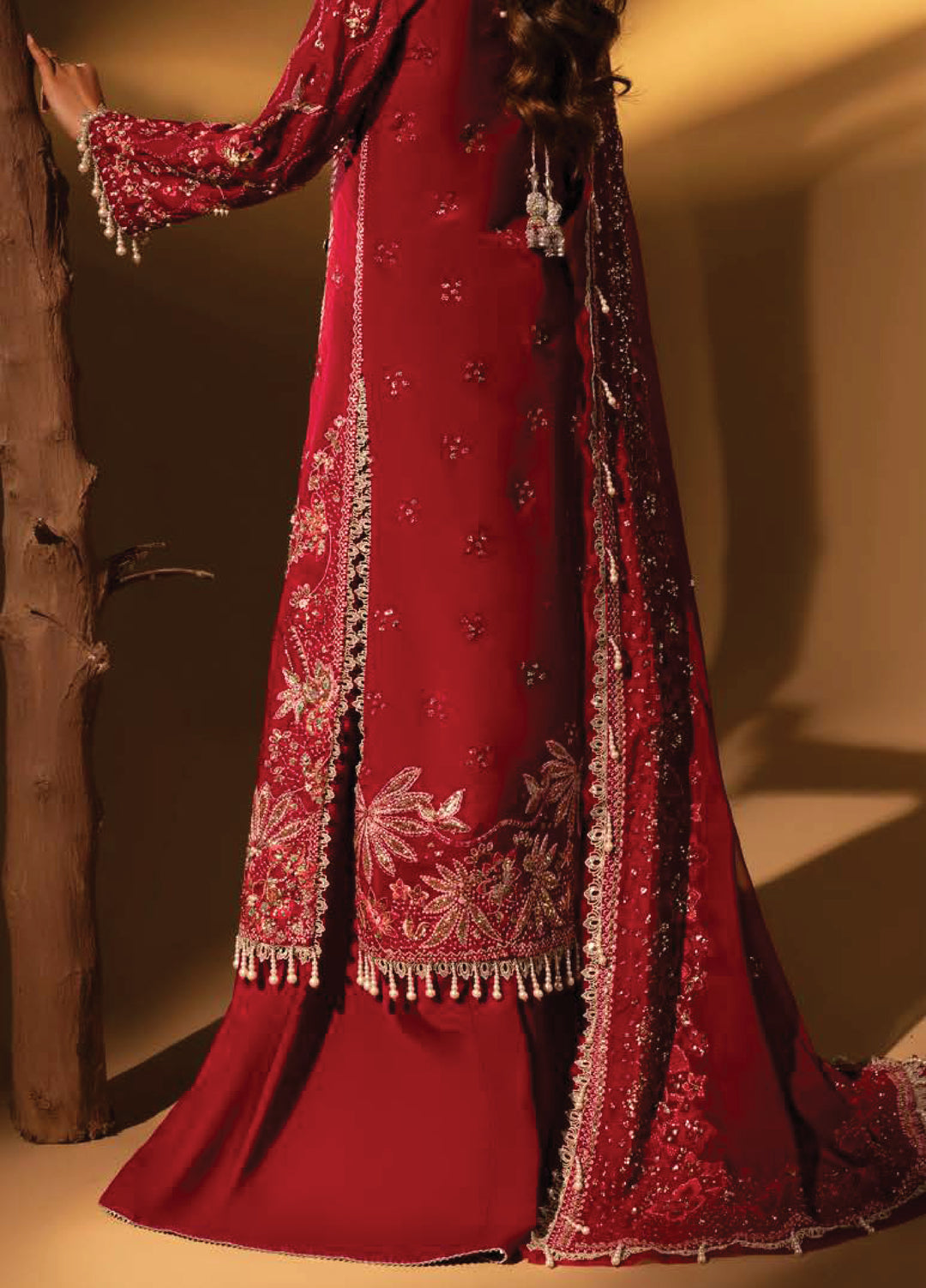 Aylin Unstitched Raw Silk Embroidered Suits 3 Piece AYL25US VELVORY - Festive Collection