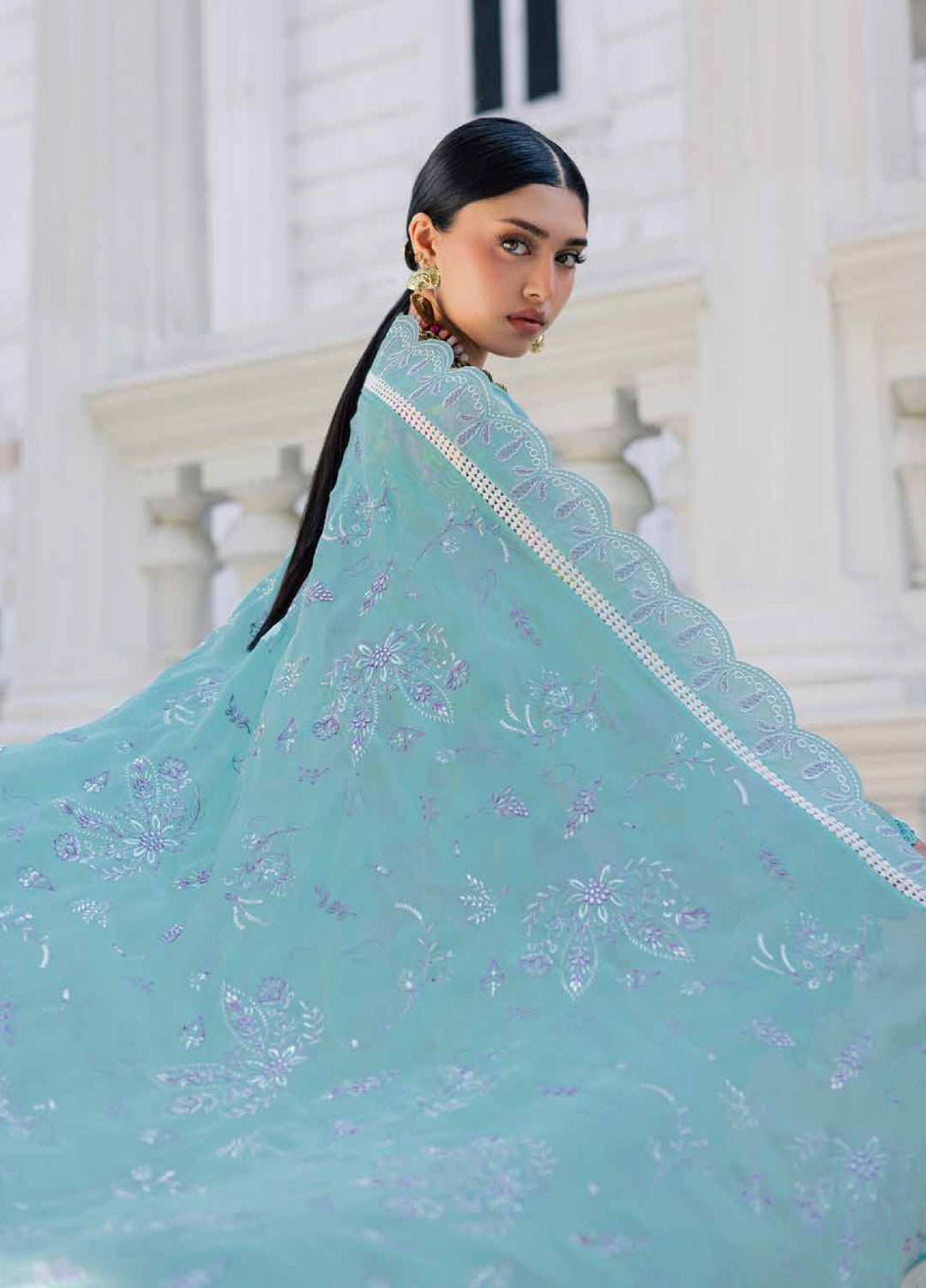 Maya by Nureh Unstitched Embroidered Luxury Lawn 3 Piece Suit NU26ULM NS-167 - Summer Collection