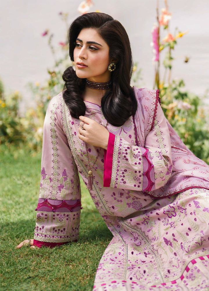 Shurooq Unstitched Luxury Lawn Embroidered 3 Piece SQ25 D-03 Bloom - Festive Collection