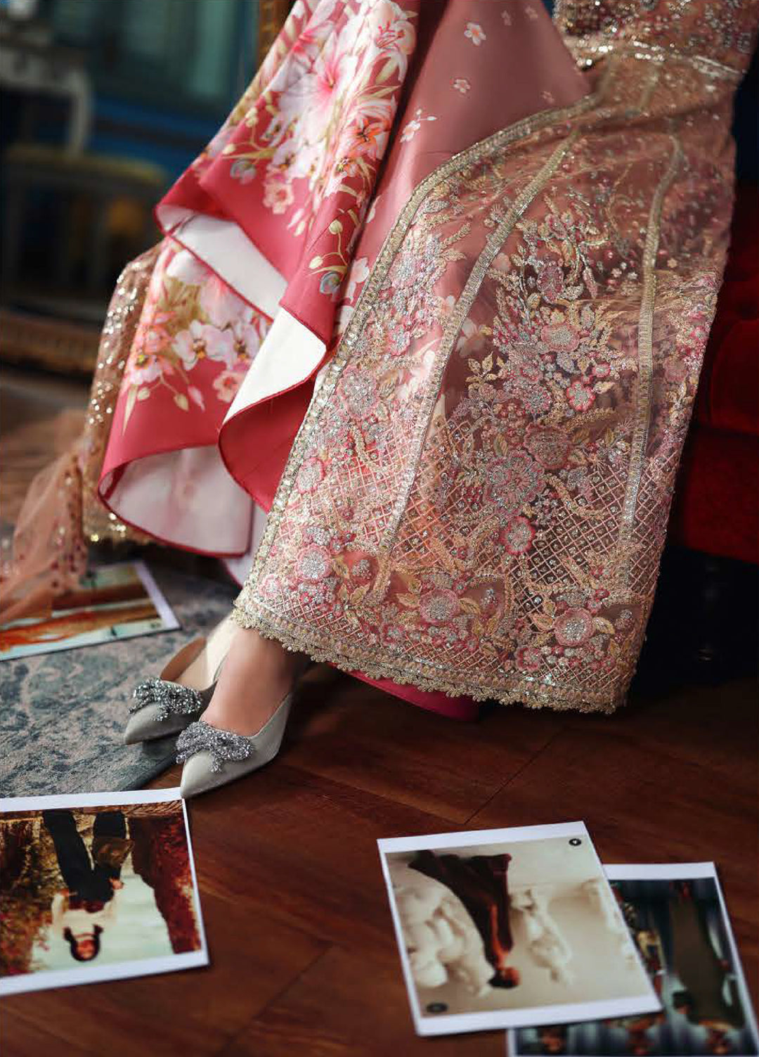 The Muse by Mushq Unstitched Organza Embroidered Suits 3 Piece MU26TM Shayna - Wedding Collection