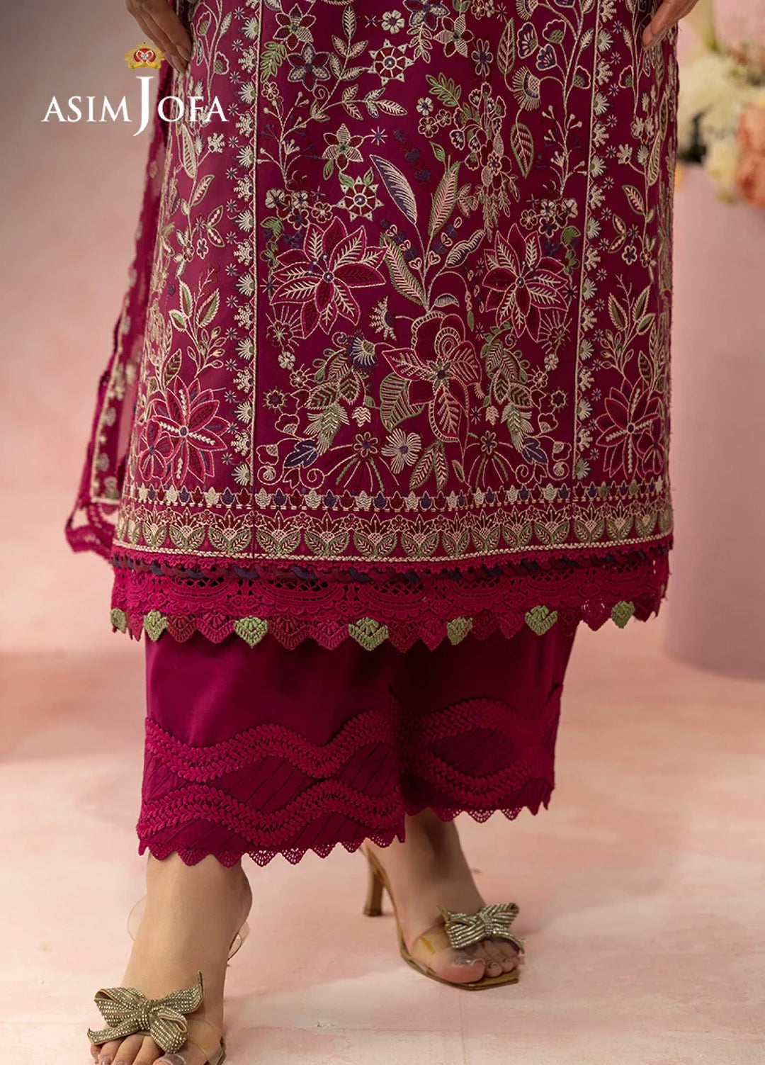 Asim Jofa Unstitched Embroidered Luxury Lawn 3 Piece Suit AJ26ULL AJULW-02 - Festive Collection