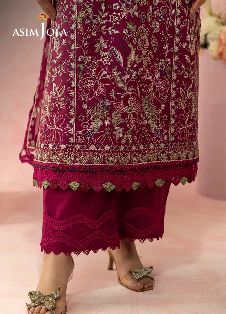 Asim Jofa Unstitched Embroidered Luxury Lawn 3 Piece Suit AJ26ULL AJULW-02 - Festive Collection