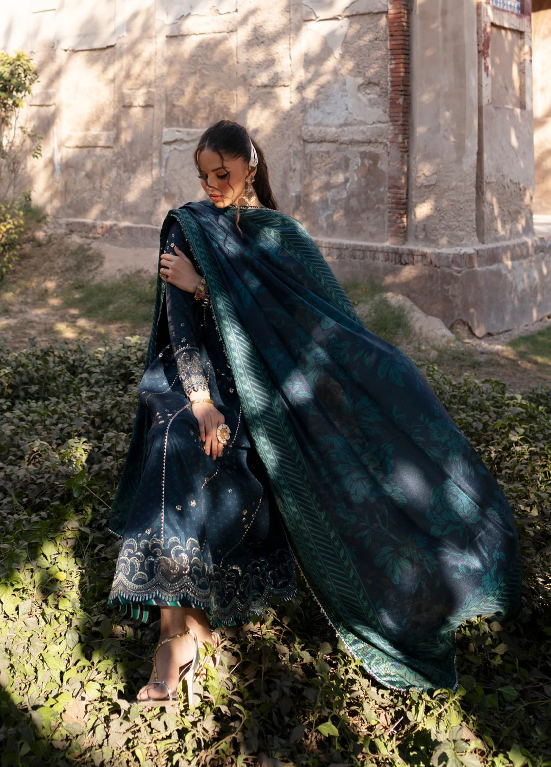 Xenia Formal Luxury Unstitched Embroidered Raw Silk Suits 3 Piece XE25FL D-03 Asmira - Formals Collection