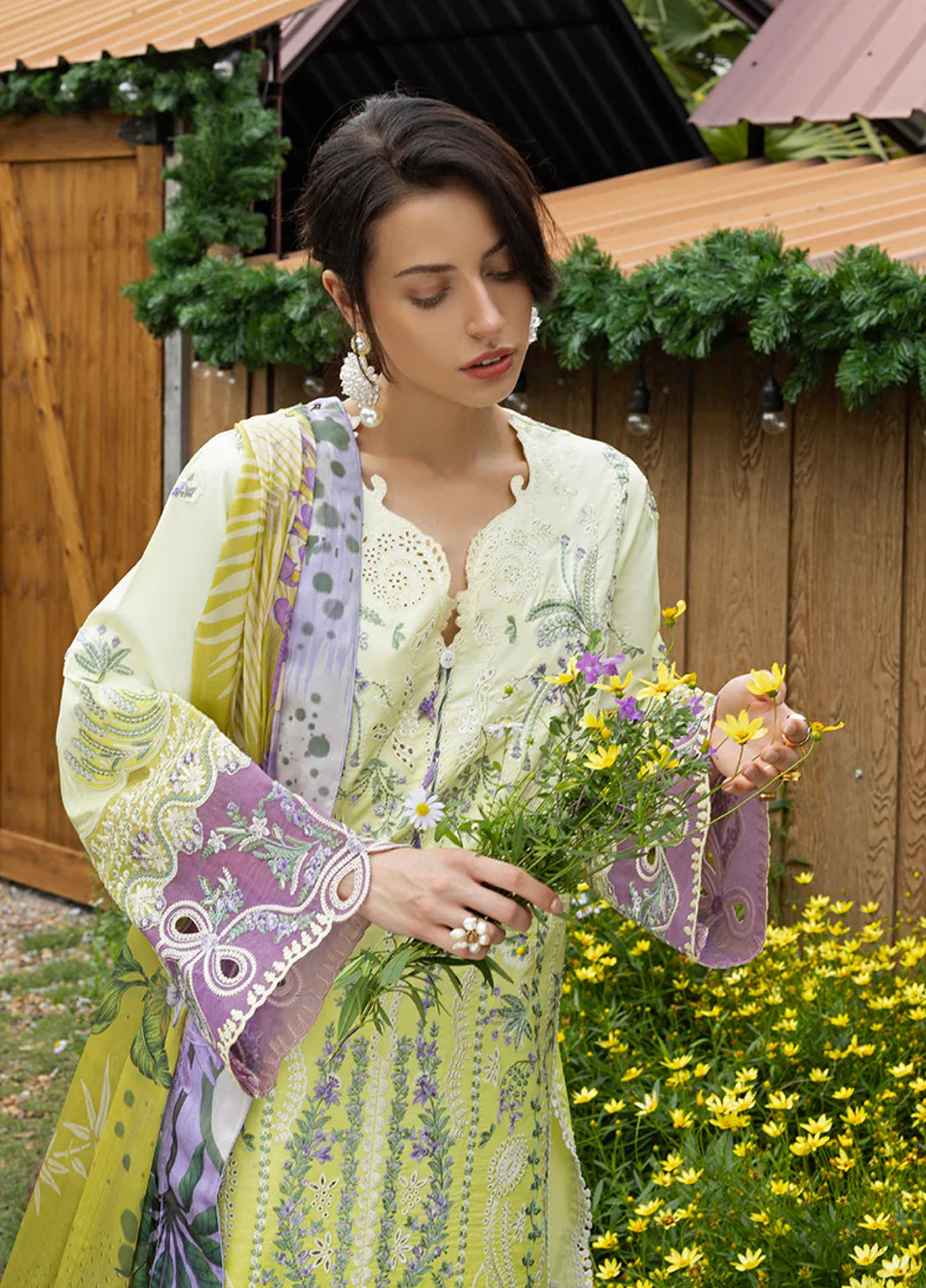 Mon Tresor by Esmel Unstitched Embroidered Luxury Lawn 3 Piece Suit EML26UMT D7-Fia - Summer Collection